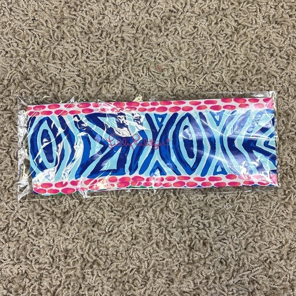 New Lilly Pulitzer button up headband blue Pundy isle be back